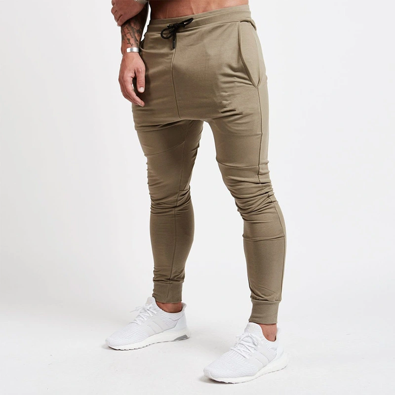 Blank Cotton Sports Slim Pants Running Fitness Straight Elastic Sports Sweatpants